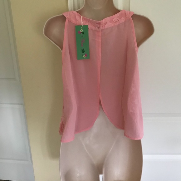 Be.you.tiful semi sheer lace open top pink S - Picture 7 of 7